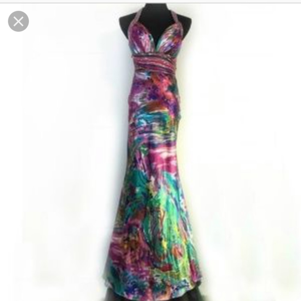 Chareuse Prom Watercolor Gown